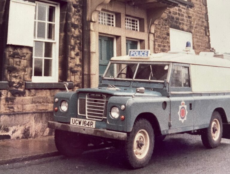 Outside the Bacup Police Station